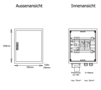 Komplettschrank Innenbereich 250A, 2x NH-Trenner, BT=230mm Komplettschrank Innenbereich 250A, 2x NH-Trenner, BT=230mm