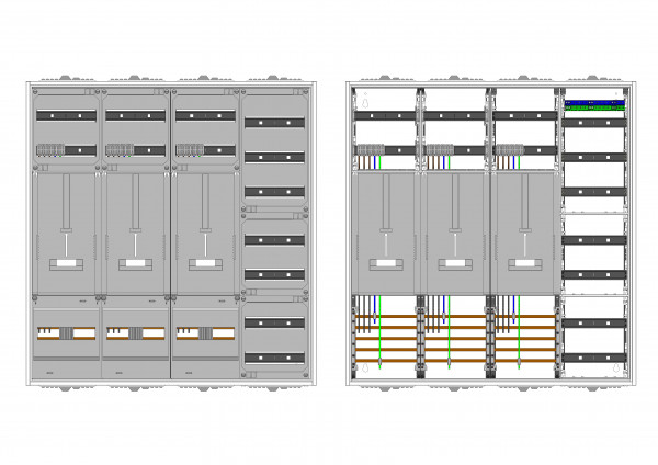 AZ42BS-230, Zählerverteilung mit 3-Punktbefestigun