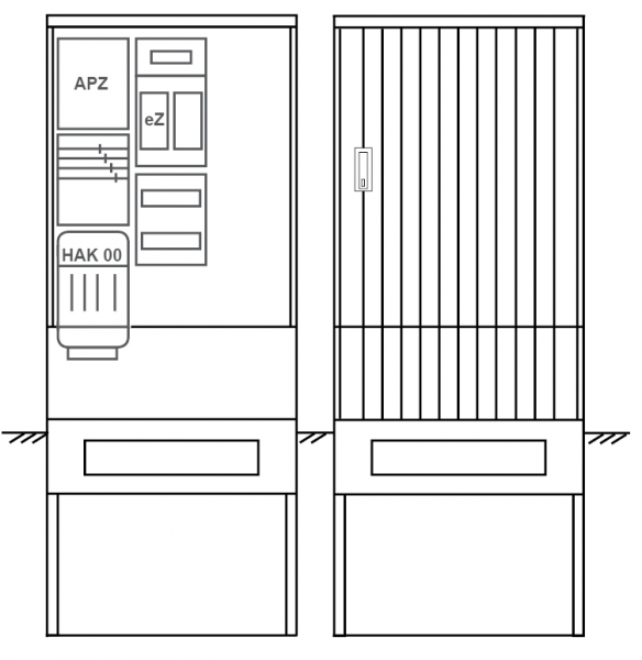 Zähleranschlusssäule PEZ32-2238 Maße:820x2000x280