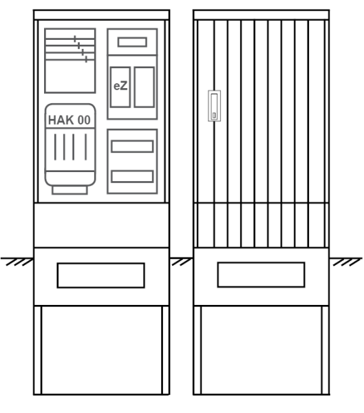 Zähleranschlusssäule PEZ21-2014 Maße:600x1700x280