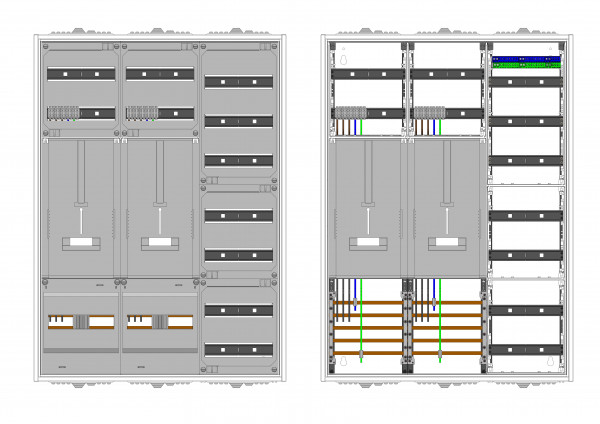 AZ32BS-230, Zählerverteilung mit 3-Punktbefestigun