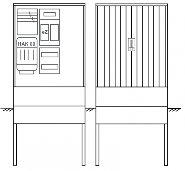 Zähleranschlusssäule PEZ31-2102 Maße:800x1795x320