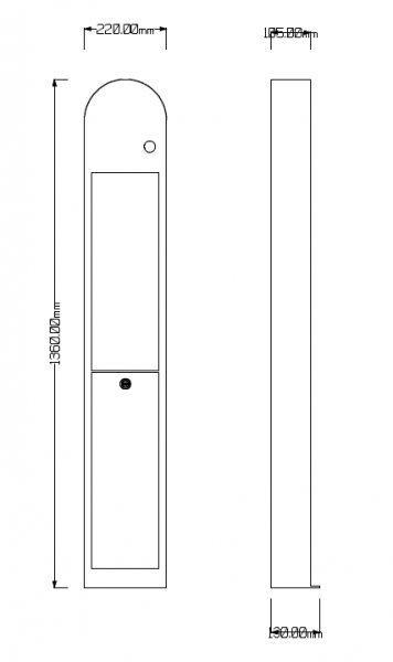 Säule aus Stahlblech zur Anbringung einer Wallbox