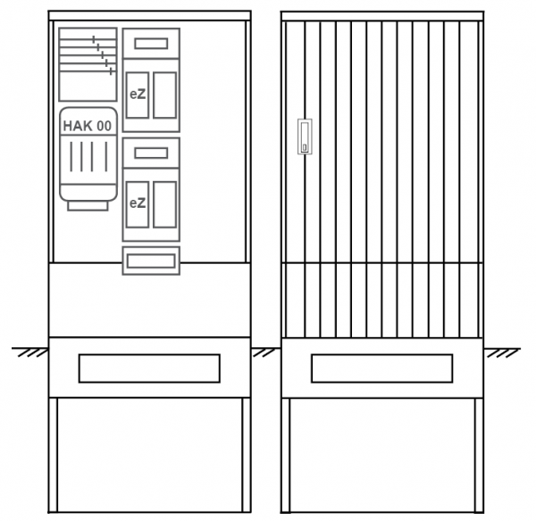 Zähleranschlusssäule PEZ32-1377 Maße:820x2000x280