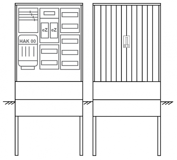 Zähleranschlusssäule PEZ31-2110 Maße:800x1795x320