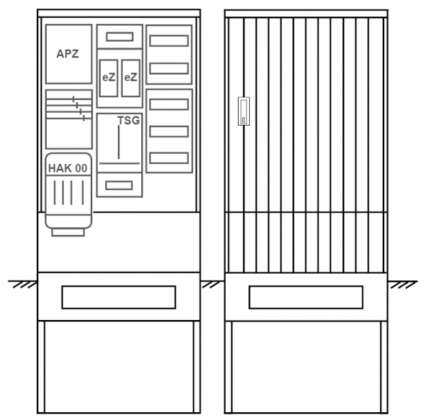 Zähleranschlusssäule PEZ32-2074 Maße:820x2000x280