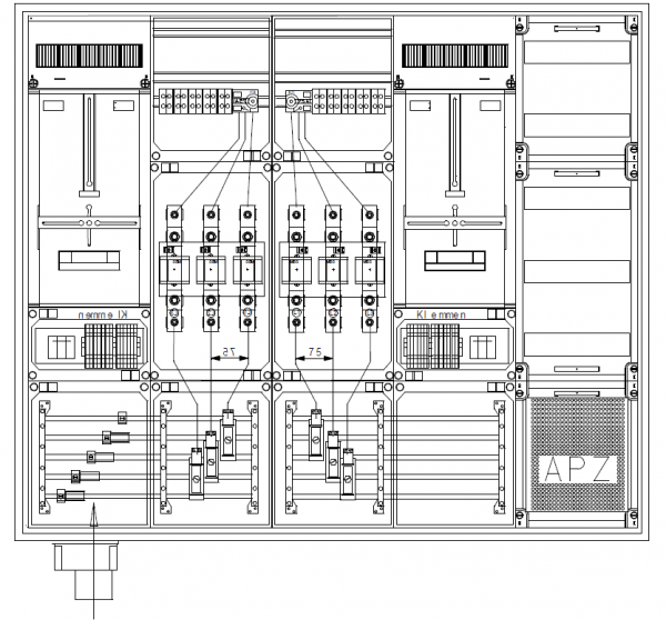 Wandlerschrank für Innenmontage, WMSK-100-5-7-230-01-VTA Bayernwerk