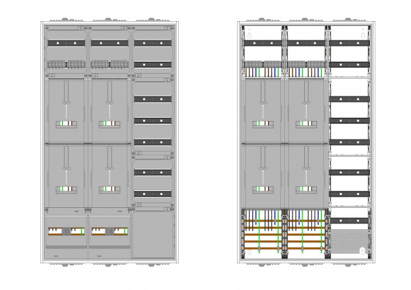 AZ62HS2A-230-3, Zählerverteilung mit 3-Punktbefestig