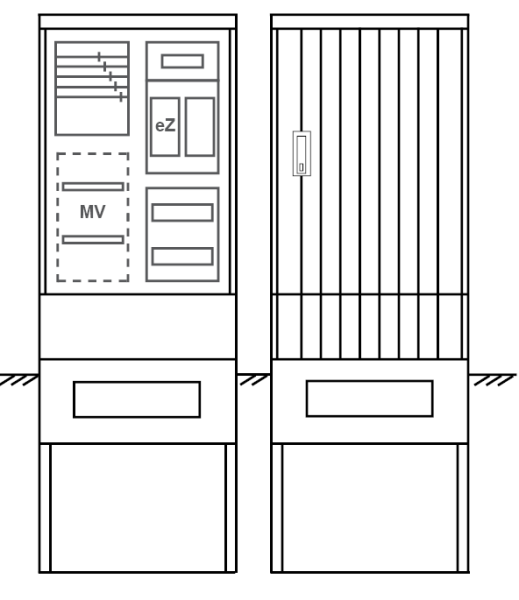 Zähleranschlusssäule PEZ21-1015 Maße:600x1700x280