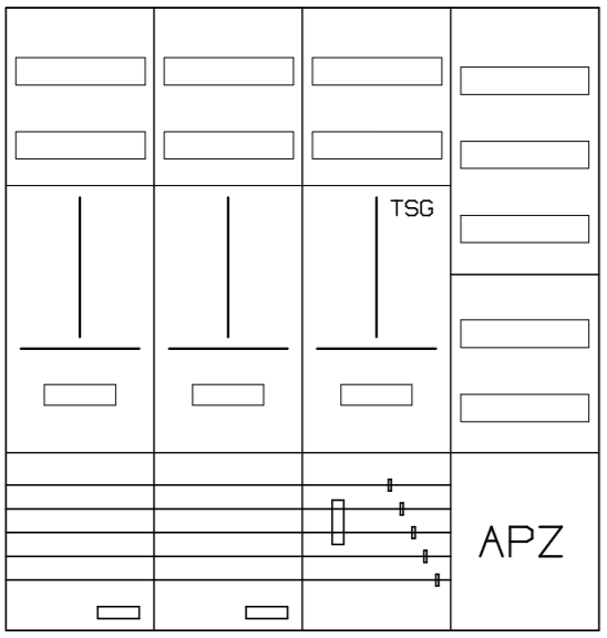 AZ42BSA-230, Zählerverteilung mit 3-Punktbefestigu