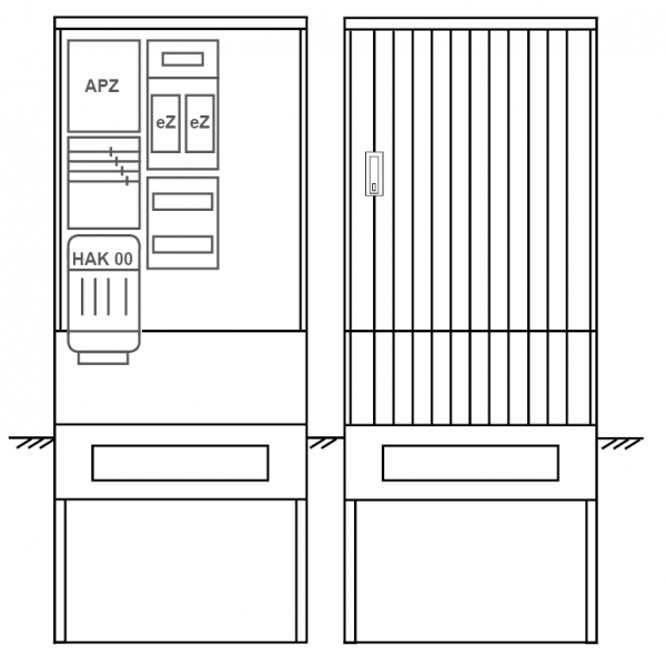 Zähleranschlusssäule PEZ32-2262 Maße:820x2000x280