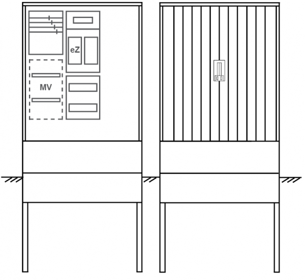 Zähleranschlusssäule PEZ31-2128 Maße:800x1795x320