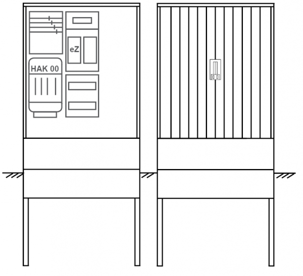 Zähleranschlusssäule PEZ31-2126 Maße:800x1795x320