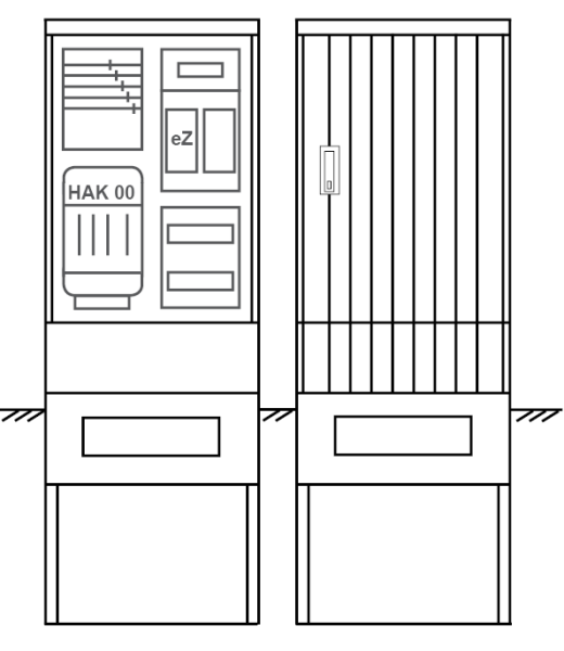 Zähleranschlusssäule PEZ21-1005 Maße:600x1700x280