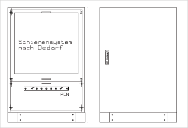 Anschlussschrank, BxHxT=800x1100+100x350mm