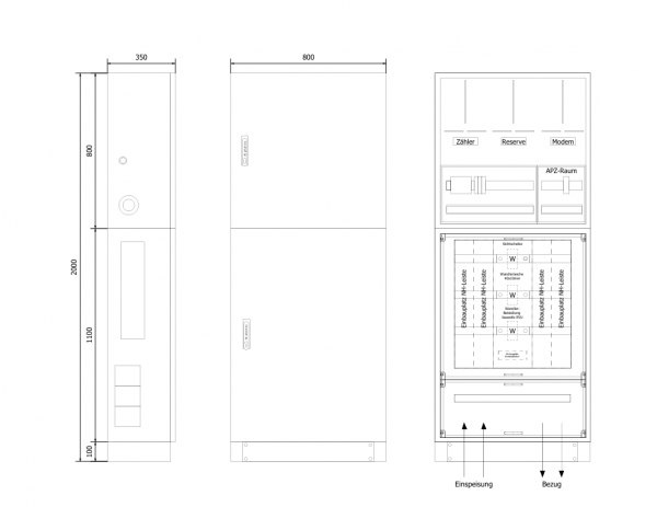 MWSK-2-600A-01 | Mess- und Wandlerschrankkombination bis 630 A