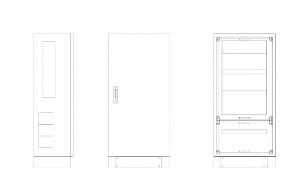 Anschlussschrank, BxHxT=550x1100+100x350mm