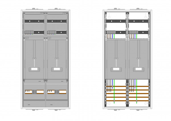 AZ22B-210-2, Zählerverteilung mit 3-Punktbefestigu