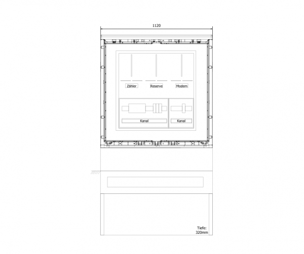 Messschrank 630A komplett 1120x1150x320mm