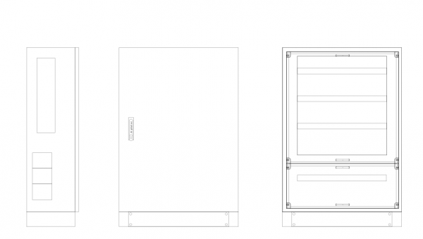 Anschlussschrank, BxHxT=800x1100+100x350mm