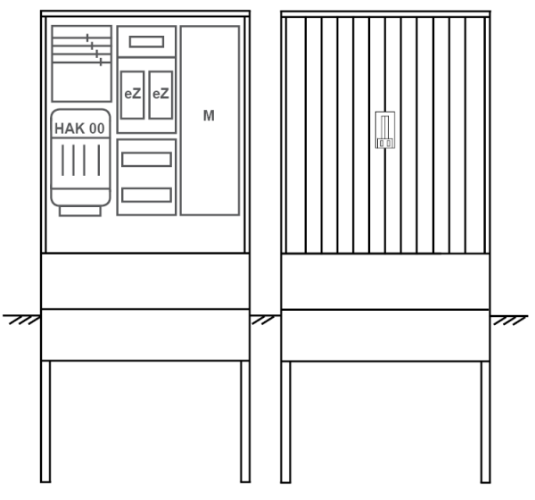 Zähleranschlusssäule PEZ31-2106 Maße:800x1795x320