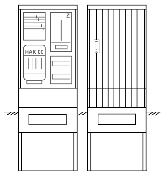 Zähleranschlusssäule PZ21-1001 Maße:600x1700x280